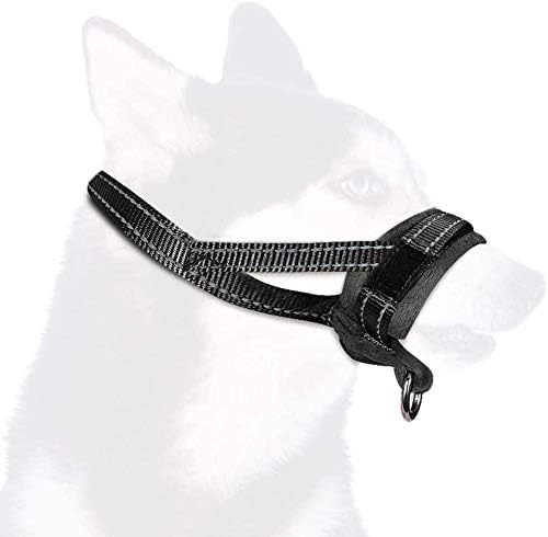 Mayerzon Dog Muzzle for Small Medium Large Dogs Anti Biting Barking Chewing with Soft Padding and Adjustable Loop Black - PawsPlanet Australia