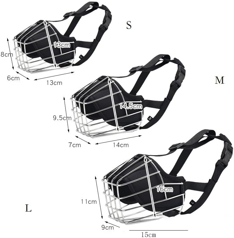 Mayerzon German Shepherd Wire Basket Dog Muzzle Pitbull Great Dane Metal Cage Muzzles with Soft Padding Iron Dog Mouth Guard for Training and Grooming S(Snout 11-13") - PawsPlanet Australia