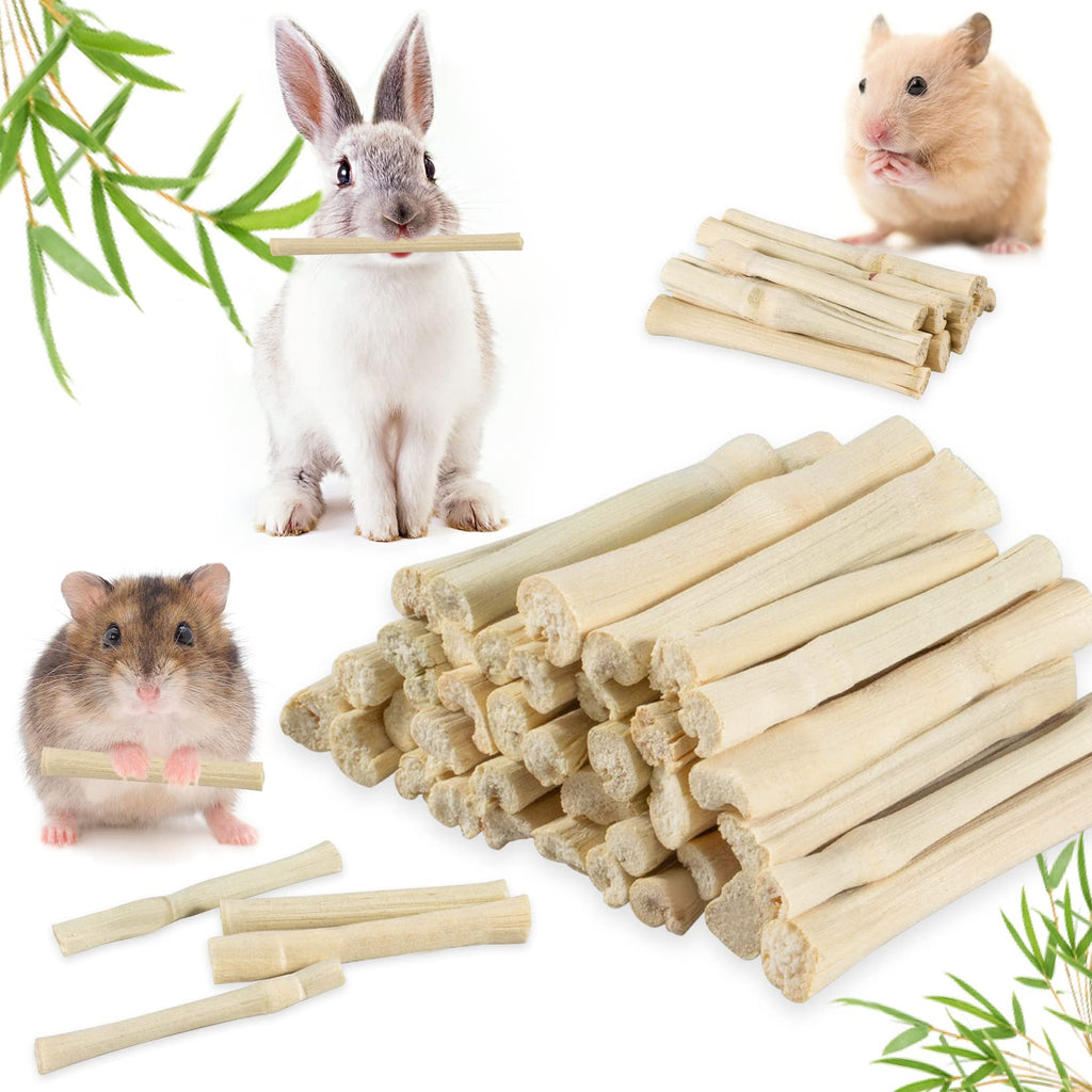 Sukh 240g Sweet Bamboo Chew-Sticks - Natural Rabbit Bamboo Sticks Small Animal Chew Sticks Sweet Bamboo Chew Toy Bunny Molar Treats Atural Teeth Grinding Toys for Squirrel Guinea Pigs Chinchilla - PawsPlanet Australia