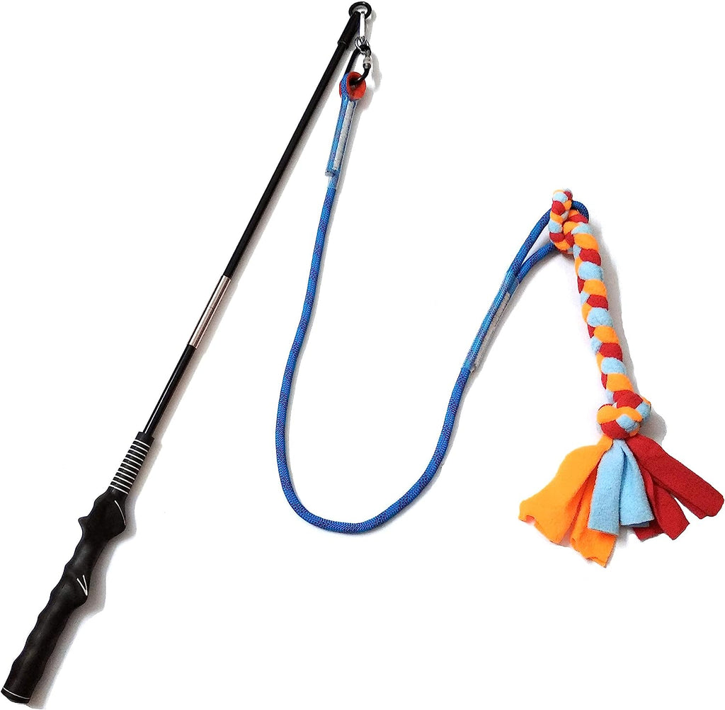 Meieke Flirt Pole Toy for Dogs, Pet Teaser Wand Outdoor Interactive Pet Dog Flirt Pole Training Exercise Rope Toy for Small Medium Large Dogs - PawsPlanet Australia