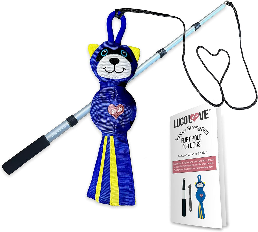 Flirt Pole for Dogs with Safe & Strong Non-Bungee Cord - Durable Telescopic Lure Stick for Dogs of Any Size - Dog Toy for Fun Obedience Training & Exercise - Braided Fleece Toy Pre-Attached 18.5" - 45" - PawsPlanet Australia