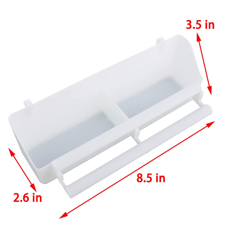 2 Pcs Bird Plastic Double Slot Feeder, Pigeon Food and Water Feeder Cup, Cage Standing Frame Feeder with 2 Plastic Food Spoon - PawsPlanet Australia