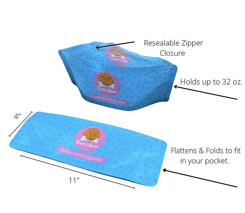 Foldable Dog Travel Bowls - Fit in Your Pocket. Portable & Reusable Water & Food Dog Bowls to Hydrate and Feed Your Dog On The Go. Multipack of 4 - (2 Open Top & 2 Resealable) Multipack of 4 - 2 Open Top & 2 Resealable - PawsPlanet Australia