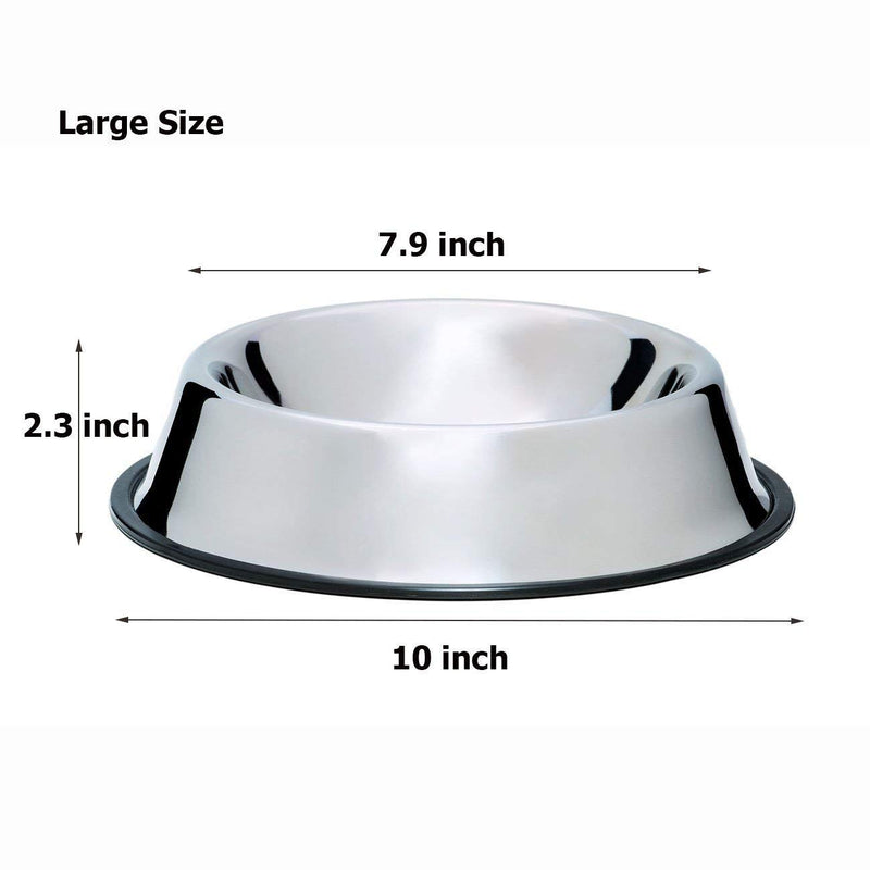 Mlife Stainless Steel Dog Bowl with Rubber Base for Small/Medium/Large Dogs, Pets Feeder Bowl and Water Bowl Perfect Choice (Set of 2) - PawsPlanet Australia