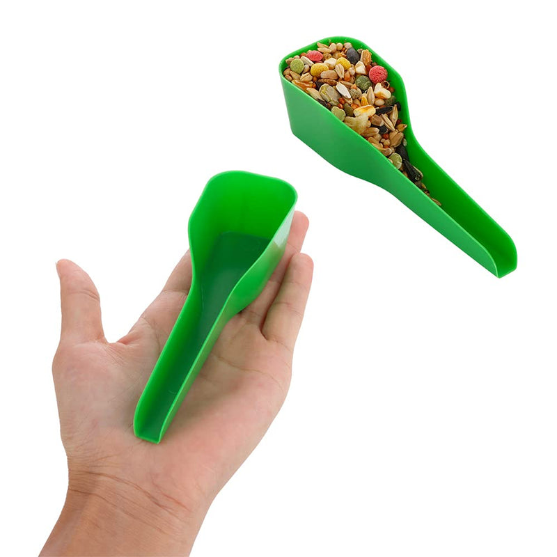 2 Pcs Bird Plastic Double Slot Feeder, Pigeon Food and Water Feeder Cup, Cage Standing Frame Feeder with 2 Plastic Food Spoon - PawsPlanet Australia