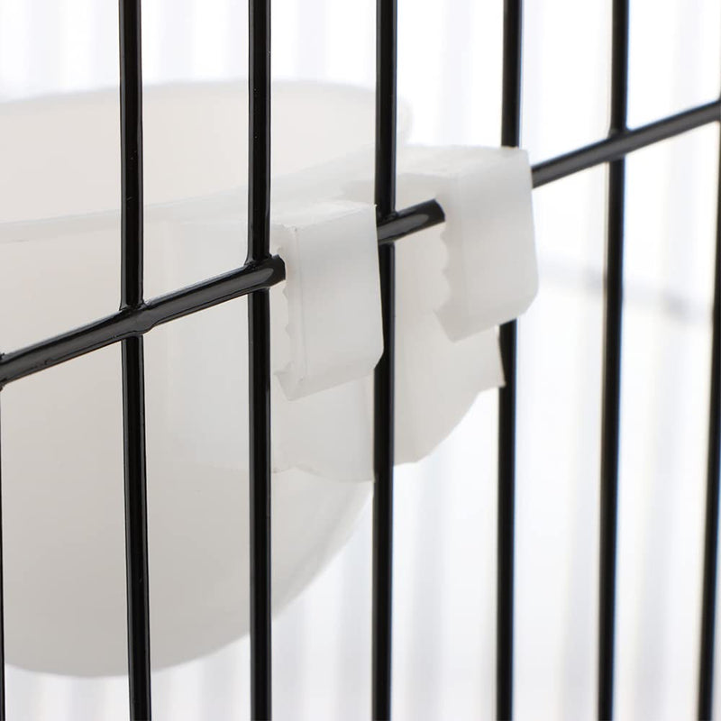6 Pcs Mini Bird Food Bowl Feeder, Parrot Convenient Hanging Container, Plastic Pigeon Bird Cage Dish (White) - PawsPlanet Australia
