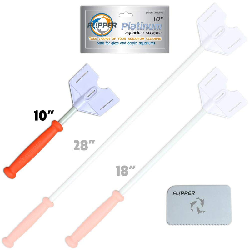 FL!PPER Flipper Platinum Aquarium Hand Scraper Tool – Glass and Acrylic Fish Tank Cleaner – Aquarium Glass Cleaner Uses Credit Card or Hotel Key – Aquarium Glass Scraper with Serrated Blade 10" - PawsPlanet Australia
