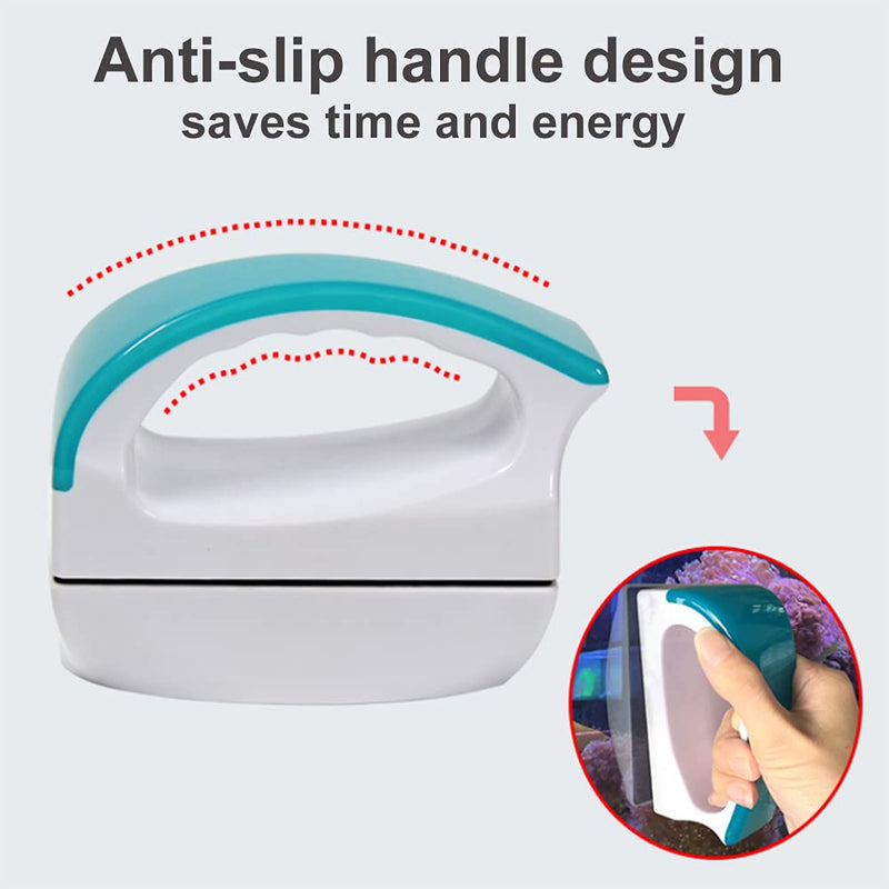 Jinda Magnetic Fish Tank Glass Cleaner Brush, Aquarium Algae Scrapers, Floating Aquarium Glass Clean, with Handle Design Fish Aquarium Double Sided Scrubber blue - PawsPlanet Australia