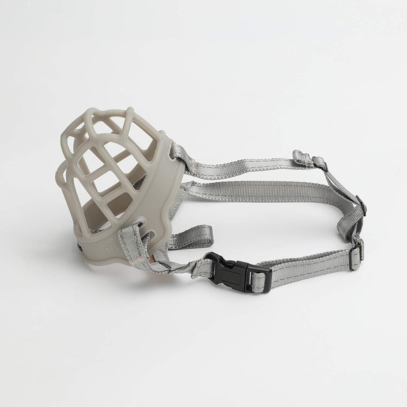 Lepark Dog Muzzle, Soft Silicone Basket Muzzle for Dogs, Breathable Mouth Cover and Adjustable Straps, Anti-Biting, Barking and Chewing. 2 Grey - PawsPlanet Australia