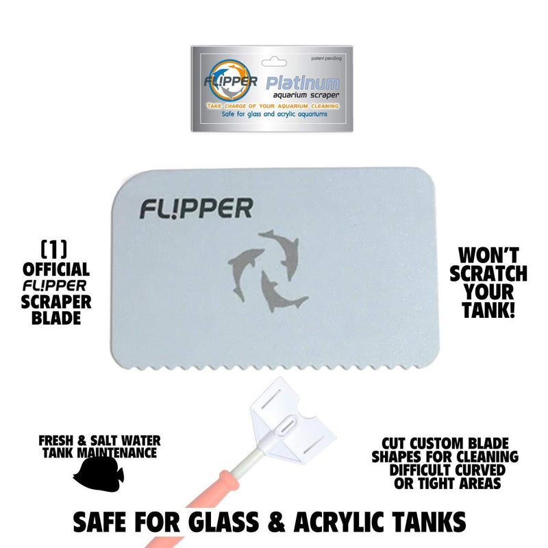 FL!PPER Flipper Platinum Aquarium Hand Scraper Tool – Glass and Acrylic Fish Tank Cleaner – Aquarium Glass Cleaner Uses Credit Card or Hotel Key – Aquarium Glass Scraper with Serrated Blade 10" - PawsPlanet Australia