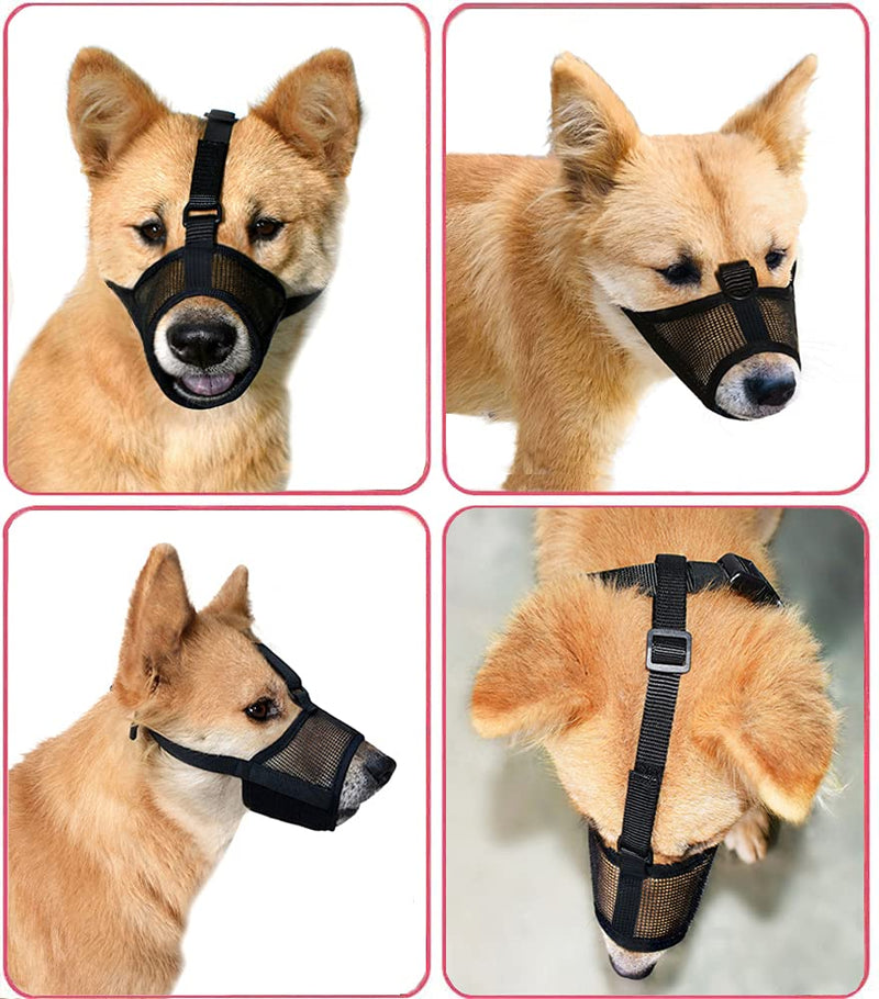 Phanindra Dog Muzzle Soft Muzzle Anti-Biting Barking Secure,Comfortable Breathable Prevent Falling Off Pets Muzzle for Small Medium Large Dogs Black - PawsPlanet Australia