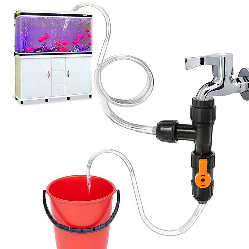 WIOR Water Changer Kit, 3 Pcs Aquarium Water Changer with 2 Faucet Nozzles Connectors Water Changer Replacement Parts for Fish Tank Cleaning - PawsPlanet Australia