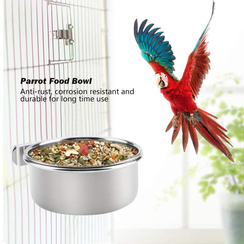 Parrot Feeding Bowls, Bird Cage Cups Holder - Stainless Steel Food and Water Dish, Bird Feeders with Clamp for Parakeet African Greys Conure Cockatiels Lovebird Budgie Chinchilla - PawsPlanet Australia