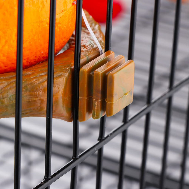 Bird Feeder Fruit Shape with Clamp Holder Cage-Pet Food & Water Bowl Parrot Food Box Cage Decoration (Orange Shape) - PawsPlanet Australia