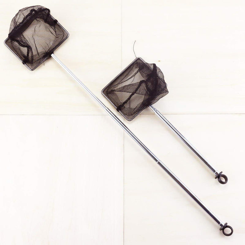 YG_Oline 2 Pack 3 inch Small Fishing Nets with Stainless Steel Telescopic Handle(Extendable 8-17.7 inch Long), Fish Tank Fishing and Cleaning Tool - PawsPlanet Australia