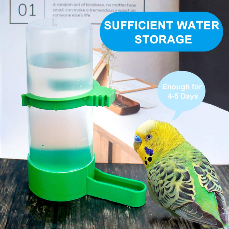 XISTEST Bird Feeder, Bird Water Dispenser for Cage, 2PCS Automatic Bird Water Feeder with 1PCS Food Feeder for Cage Pet Parrot Budgie Lovebirds Cockatiel 2pcs 140ml + 1pcs 150ml - PawsPlanet Australia