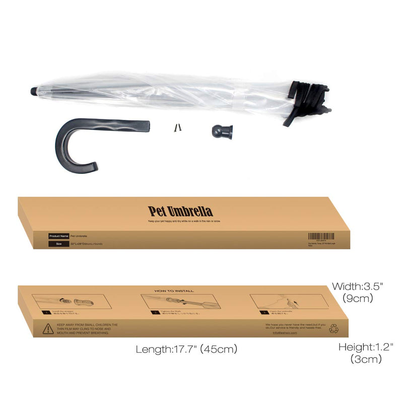 LESYPET Pet Umbrella, Dog Umbrella with Leash Folding Assembled Puppy Doggy Umbrella (Transparent) Gen-1 - PawsPlanet Australia