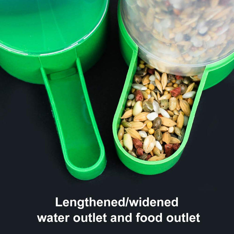 XISTEST Bird Feeder, Bird Water Dispenser for Cage, 2PCS Automatic Bird Water Feeder with 1PCS Food Feeder for Cage Pet Parrot Budgie Lovebirds Cockatiel 2pcs 140ml + 1pcs 150ml - PawsPlanet Australia