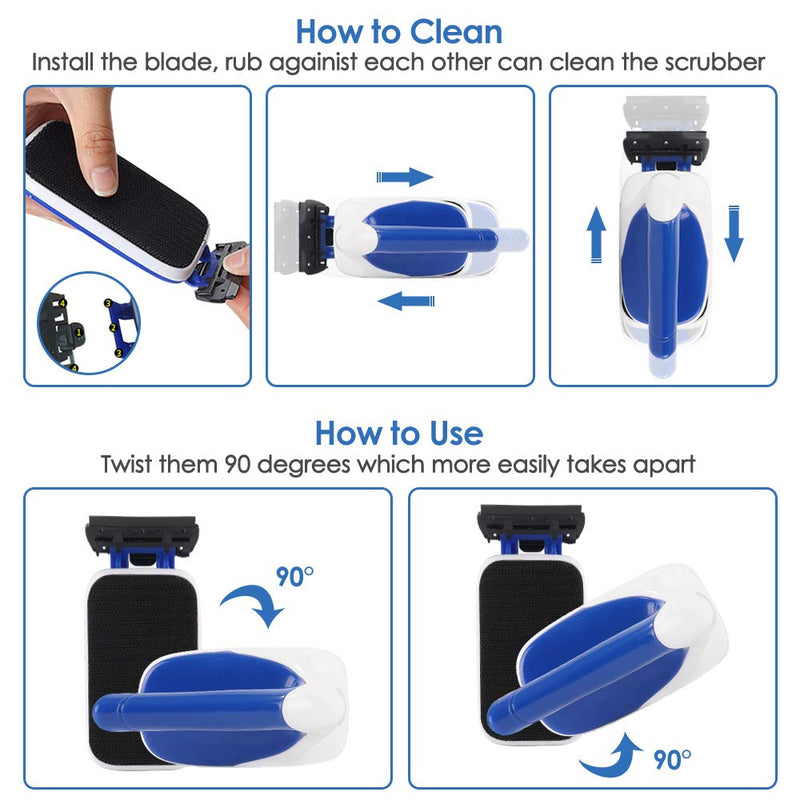 Lukovee Magnetic Aquarium Algae Scrapers Fish Tank Cleaner, Strong Magnet Scratch-Free Glass Cleaner Floating Aquatic Clean Brush with Easy Use Solid Handle S: L*W*H (3.7 x 1.6 x 2.7") - PawsPlanet Australia