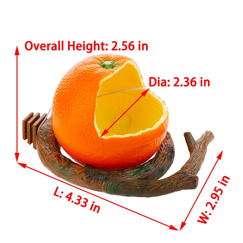 Bird Feeder Fruit Shape with Clamp Holder Cage-Pet Food & Water Bowl Parrot Food Box Cage Decoration (Orange Shape) - PawsPlanet Australia