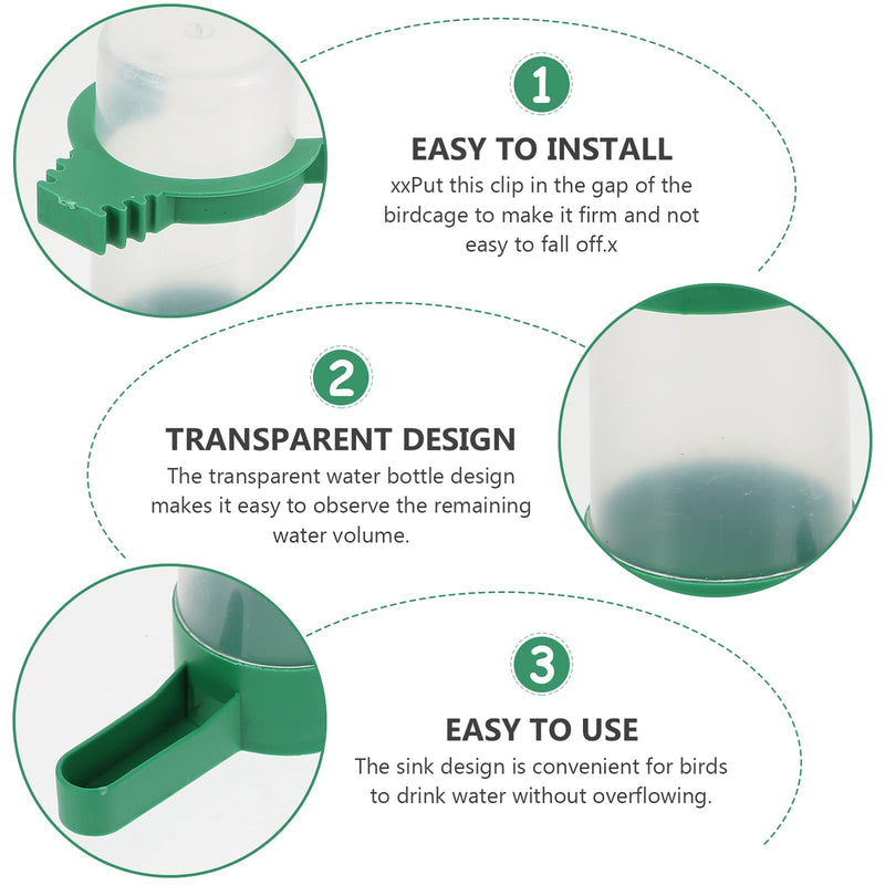 NUOBESTY Automatic Bird Water Dispenser, 10pcs Bird Feeder Drinker Waterer for Pigeon Quail Lovebirds Parrot Drinking Bottle |7X8.5CM - PawsPlanet Australia