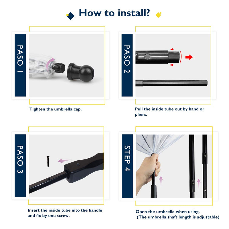 LESYPET Pet Umbrella, Dog Umbrella with Leash Folding Assembled Puppy Doggy Umbrella (Transparent) Gen-1 - PawsPlanet Australia