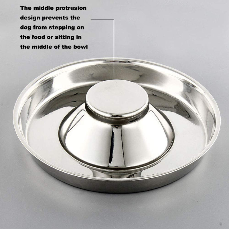 YUDANSI Stainless Steel Dog Bowl, Dog Water Bowl Food Bowls,Puppy Weaning Bowls,Slow Feeder Dog Bowl Where Multiple Puppies and Cats Eat at The Same Time 10.2in-1pcs - PawsPlanet Australia