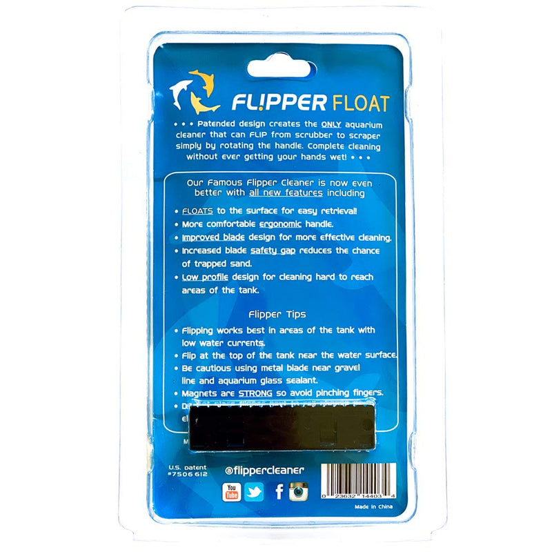 FL!PPER Flipper Cleaner Float - 2-in-1 Floating Magnetic Aquarium Glass Cleaner - Fish Tank Cleaner - Scrubber & Scraper Aquarium Cleaning Tools – Floating Fish Tank Cleaner, Standard - PawsPlanet Australia