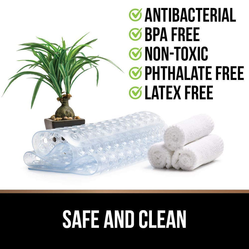 Gorilla Grip Bath Tub Mat and Shower Stall Mat, Both White, Bath Mat is Size 35x16 and Shower Mat is Size 21x21, 2 Item Bundle - PawsPlanet Australia