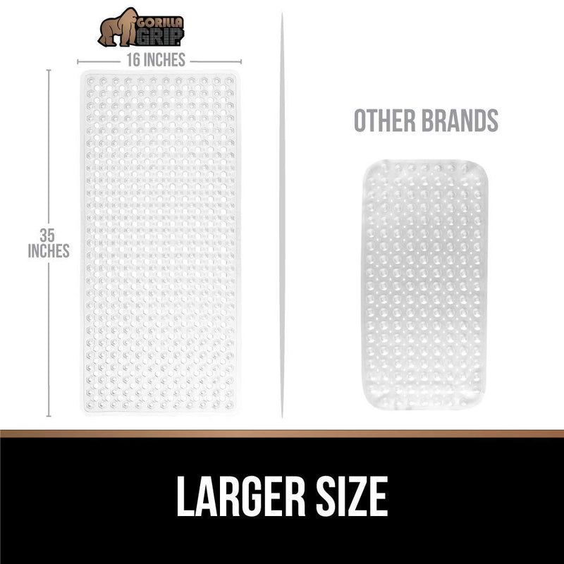 Gorilla Grip Bath Tub Mat and Shower Stall Mat, Both White, Bath Mat is Size 35x16 and Shower Mat is Size 21x21, 2 Item Bundle - PawsPlanet Australia
