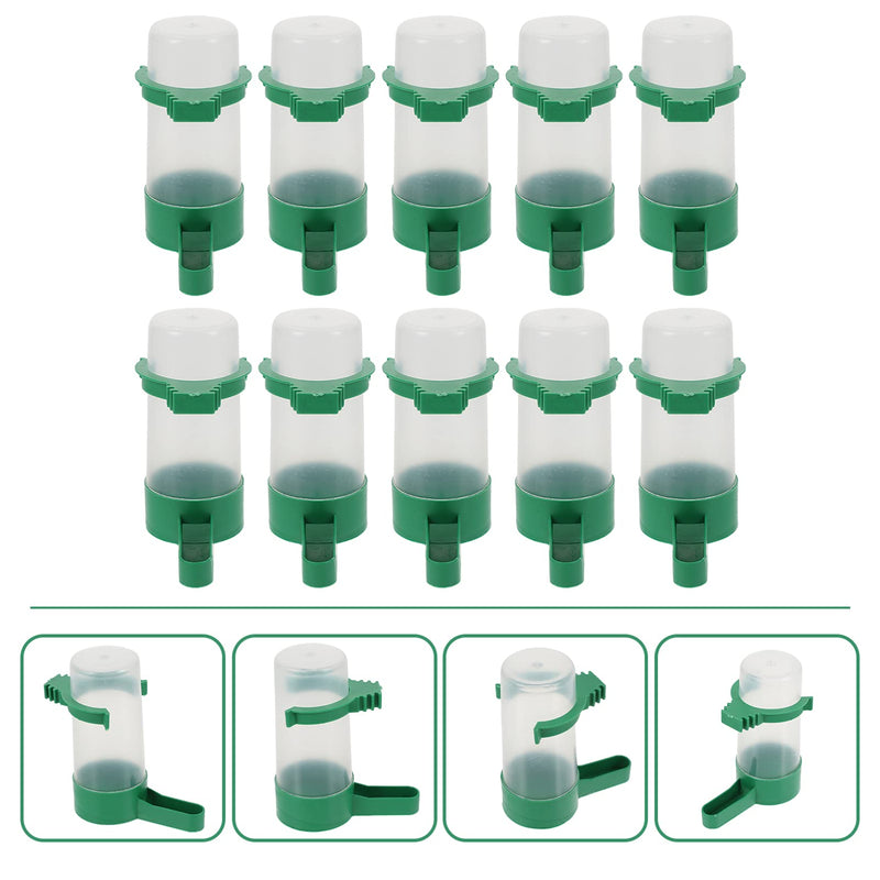 NUOBESTY Automatic Bird Water Dispenser, 10pcs Bird Feeder Drinker Waterer for Pigeon Quail Lovebirds Parrot Drinking Bottle |7X8.5CM - PawsPlanet Australia