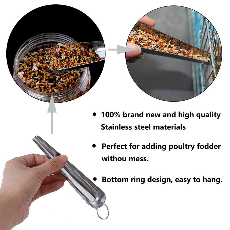 Parrot Feeding Bowls, Bird Cage Cups Holder - Stainless Steel Food and Water Dish, Bird Feeders with Clamp for Parakeet African Greys Conure Cockatiels Lovebird Budgie Chinchilla - PawsPlanet Australia