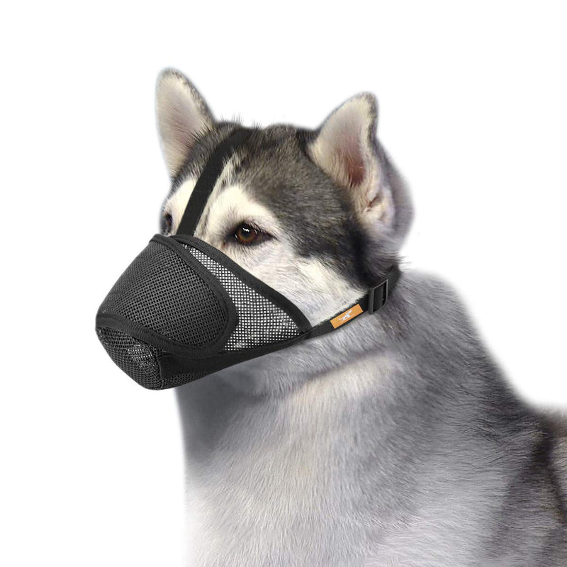 Dog Muzzle Mesh with Overhead Strap, No Lick Dog Mask Mouth Guard Muzzle for Dogs Prevent Biting Chewing XS Black - PawsPlanet Australia