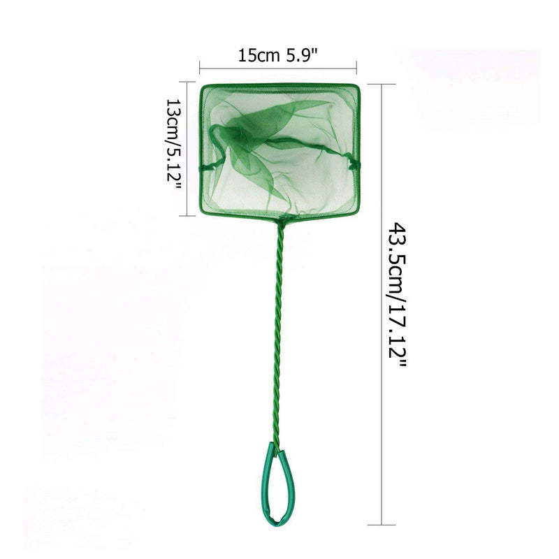 XMHF 3pcs 6" Wide Spiral Handle Metal Frame Fish Tank Nylon Fish Catch Net Aquarium Wire Nylon Mesh Fish Quick Catch Landing Net Green - PawsPlanet Australia