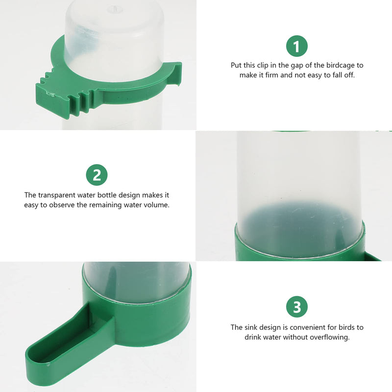 NUOBESTY Automatic Bird Water Dispenser, 10pcs Bird Feeder Drinker Waterer for Pigeon Quail Lovebirds Parrot Drinking Bottle |7X8.5CM - PawsPlanet Australia