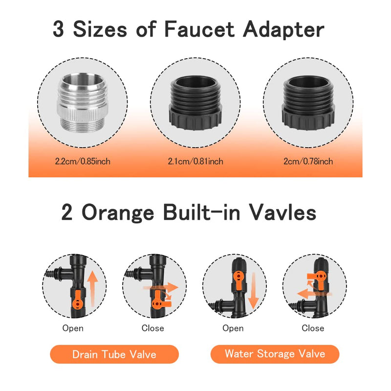 WIOR Water Changer Kit, 3 Pcs Aquarium Water Changer with 2 Faucet Nozzles Connectors Water Changer Replacement Parts for Fish Tank Cleaning - PawsPlanet Australia