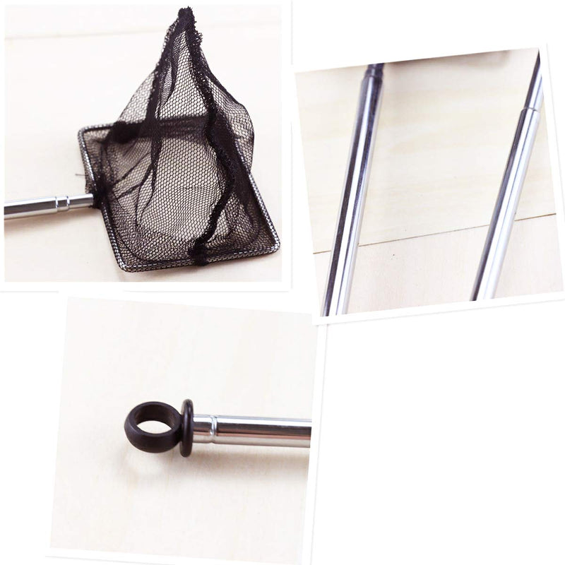 YG_Oline 2 Pack 3 inch Small Fishing Nets with Stainless Steel Telescopic Handle(Extendable 8-17.7 inch Long), Fish Tank Fishing and Cleaning Tool - PawsPlanet Australia
