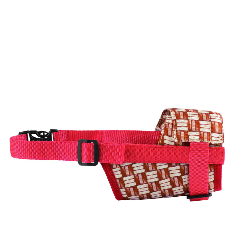 Murom Dog Muzzle Adjustable Nylon Soft Print Mouth Cover Design Pattern Anti Biting Barking Pet Muzzles Small Medium Large Brickwork S - PawsPlanet Australia