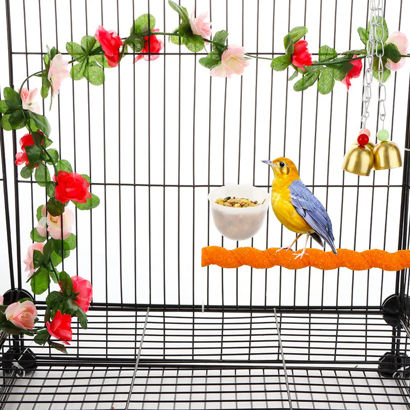 6 Pcs Mini Bird Food Bowl Feeder, Parrot Convenient Hanging Container, Plastic Pigeon Bird Cage Dish (White) - PawsPlanet Australia