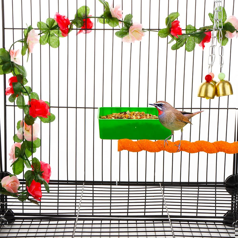 14 Pcs Bird Plastic Feeder, Seed Food Feeding Cup for Poultry Pigeon Parrot Parakeet Budgie Cage - PawsPlanet Australia