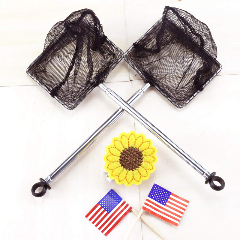 YG_Oline 2 Pack 3 inch Small Fishing Nets with Stainless Steel Telescopic Handle(Extendable 8-17.7 inch Long), Fish Tank Fishing and Cleaning Tool - PawsPlanet Australia