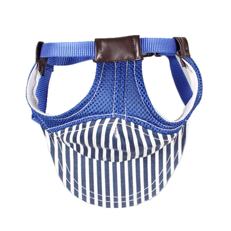 Fashionable Pet Dog Outdoor Cap Baseball Travel Hat - Summer Sun Protection Winter Warm Cap for Small Medium Large Dogs Blue Strip - PawsPlanet Australia