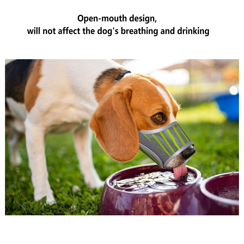 LIMINK Dog Muzzles for Large Dogs Biting Barking Chewing Secure Guard with Reflective Strips Adjustable Buckle Breathable Mesh (Gray) - PawsPlanet Australia