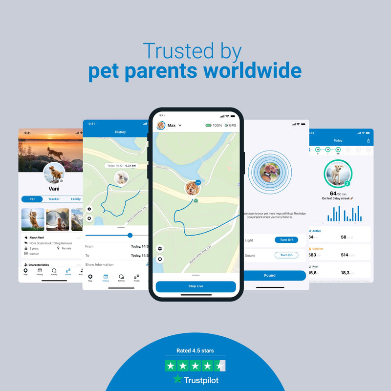 Tractive GPS DOG 4, Dog Tracker, Always Know Where Your Dog Is, Keep Them Fit with Activity Monitoring, Unlimited Range (Coffee) - PawsPlanet Australia