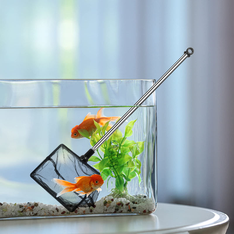 2 Pieces Mesh Fish Tank Net Aquarium Fish Net 4 Inch and 6 Inch Stainless Steel Fish Net with Extendable 12.5-27.5 Inch Long Handle Fish Catch Nets Fish Tank Aquarium Accessories - PawsPlanet Australia