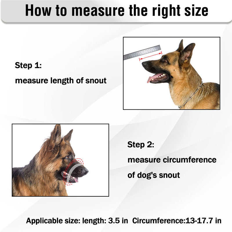 HOHOMETIC Dog Muzzle, German Shepherd Metal Wire Basket Muzzle for Large Dogs Breeds, Prevents Biting Barking and Chewing, with Adjustable Soft Leather Straps and Dog Bandana - PawsPlanet Australia