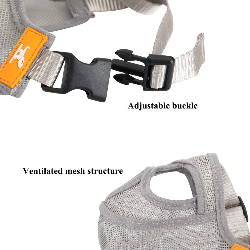 wintchuk Short Snout Dog Muzzle Bulldog Muzzle, Stop Dog for Biting Barking Chewing, Adjustable S Grey - PawsPlanet Australia