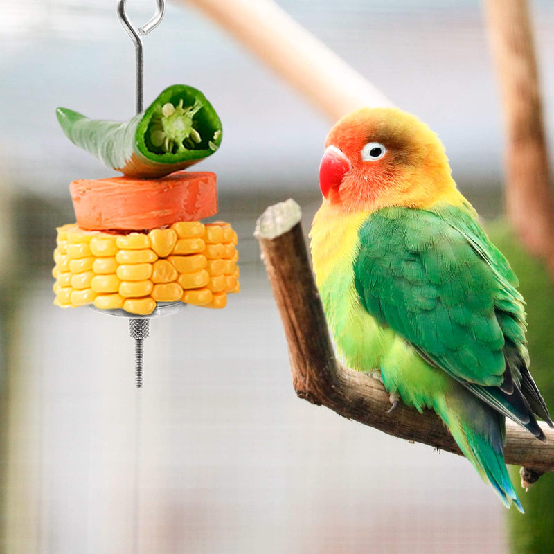 2 Pack Bird Feeder Birds Bowls Stainless Steel Dishes Coop Cups with Wire Hook, Parrot Feeding Dish Cups Food Water Bowls with Bird Food Holder and Rattan Ball for Finches Lovebirds (Set 1) 1 Count (Pack of 1) - PawsPlanet Australia
