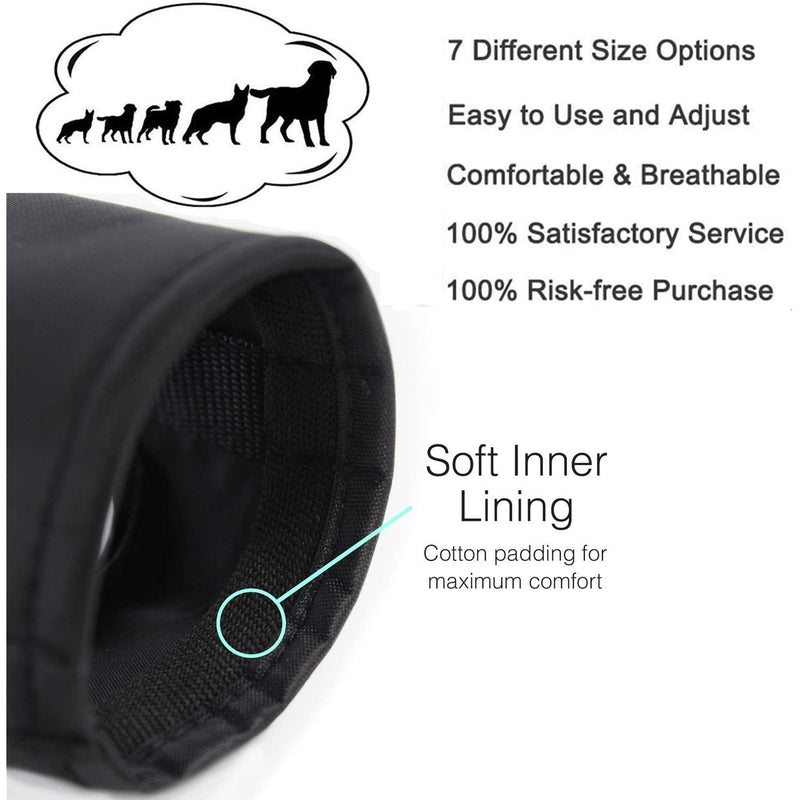 Cilkus Dog Muzzles Suit, 7 PCS Adjustable Breathable Safety Small Medium Large Extra Dog Muzzles for Anti-Biting Anti-Barking Anti-Chewing Safety Protection Black - PawsPlanet Australia