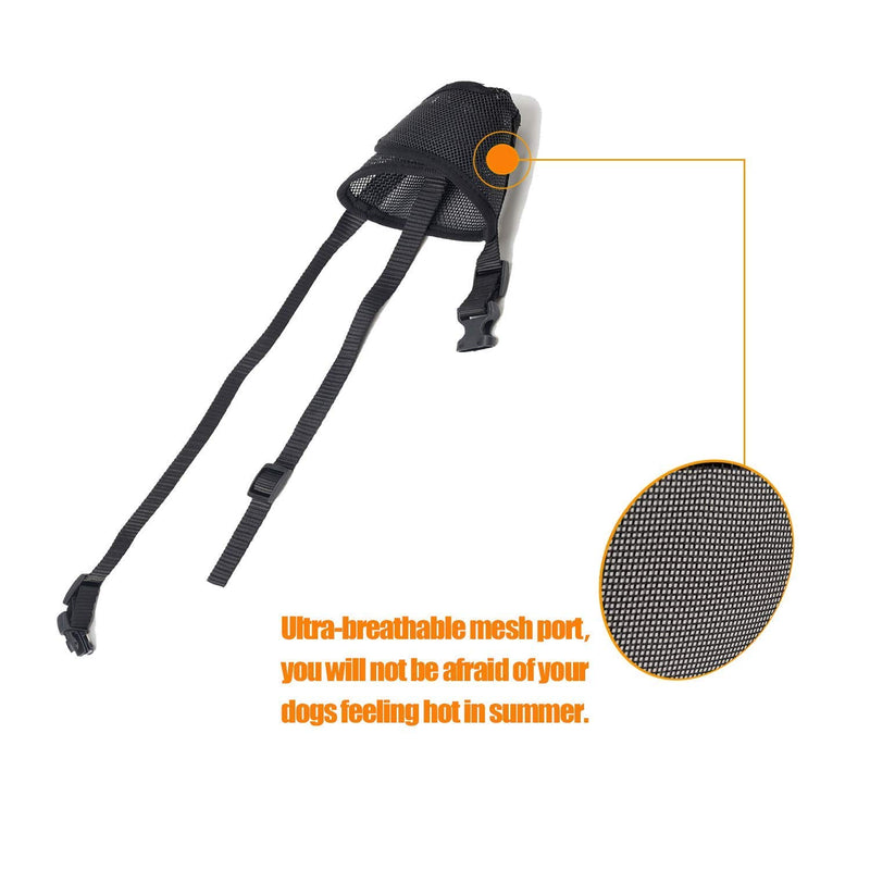 Dog Muzzle Mesh Mask with Velcro for Small, Medium and Large Dogs, Anti Biting, Barking and Chewing, Ajustable and Breathable Basic-Black - PawsPlanet Australia